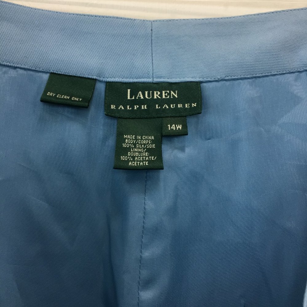 Lauren Ralph Lauren Womens Silk Blue Dress Pants Size 14W NWT - Picture 3 of 3